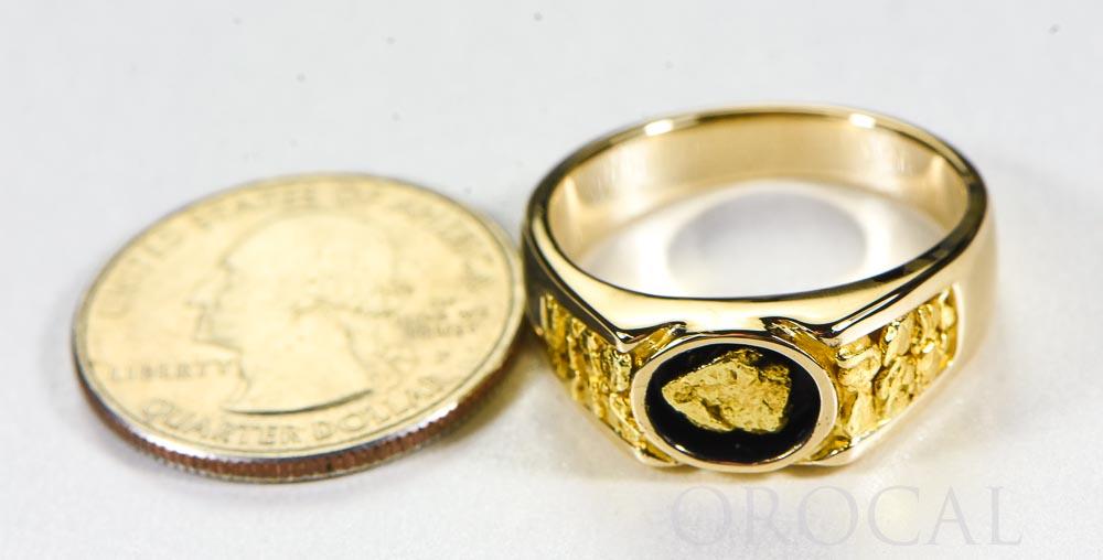 Gold Nugget Men's Ring "Orocal" RM73 Genuine Hand Crafted Jewelry - 14K Casting