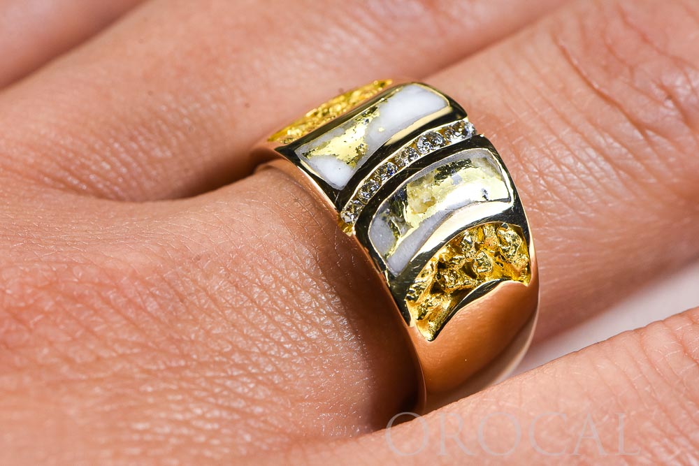 Gold Quartz Ladies Ring "Orocal" RLDL58D15NQ Genuine Hand Crafted Jewelry - 14K Gold Casting