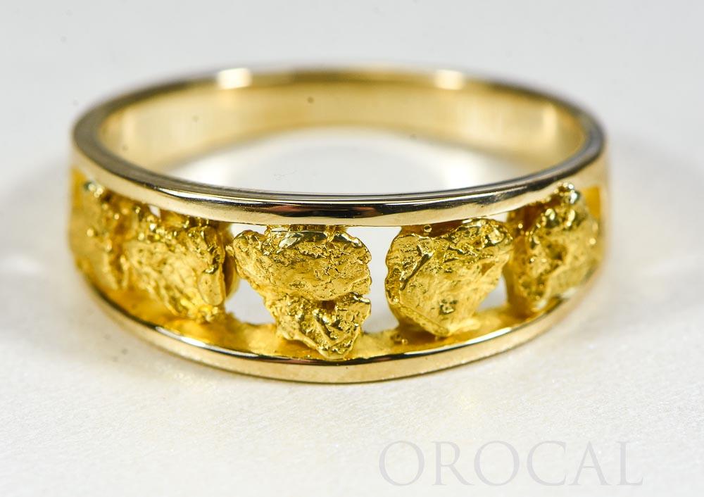 Gold Nugget Men's Ring "Orocal" RM125/8MM Genuine Hand Crafted Jewelry - 14K Casting