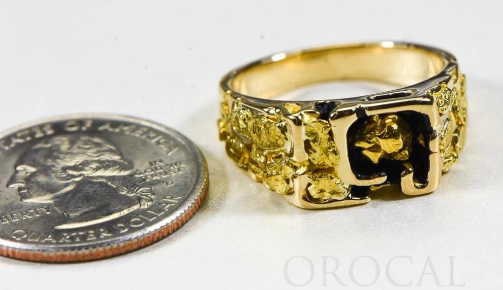 Gold Nugget Men's Ring "Orocal" RM176 Genuine Hand Crafted Jewelry - 14K Casting