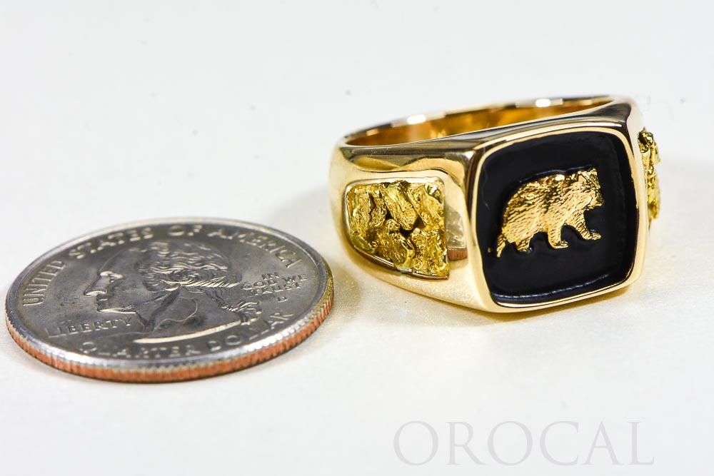 Gold Nugget Men's Ring "Orocal" RMAJ083 Genuine Hand Crafted Jewelry - 14K Casting