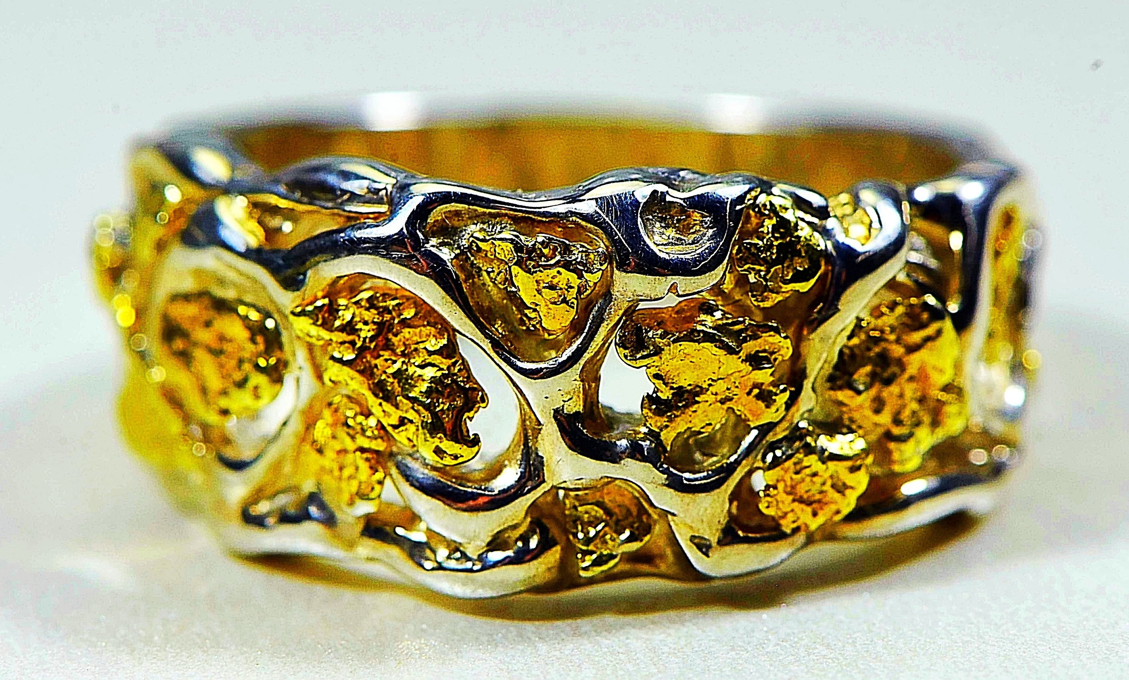 Mens gold nugget jewelry hotsell