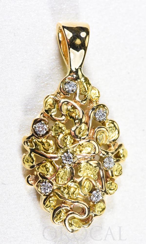 Gold Nugget Pendant "Orocal" PN239D14X Genuine Hand Crafted Jewelry - 14K Gold Yellow Gold Casting