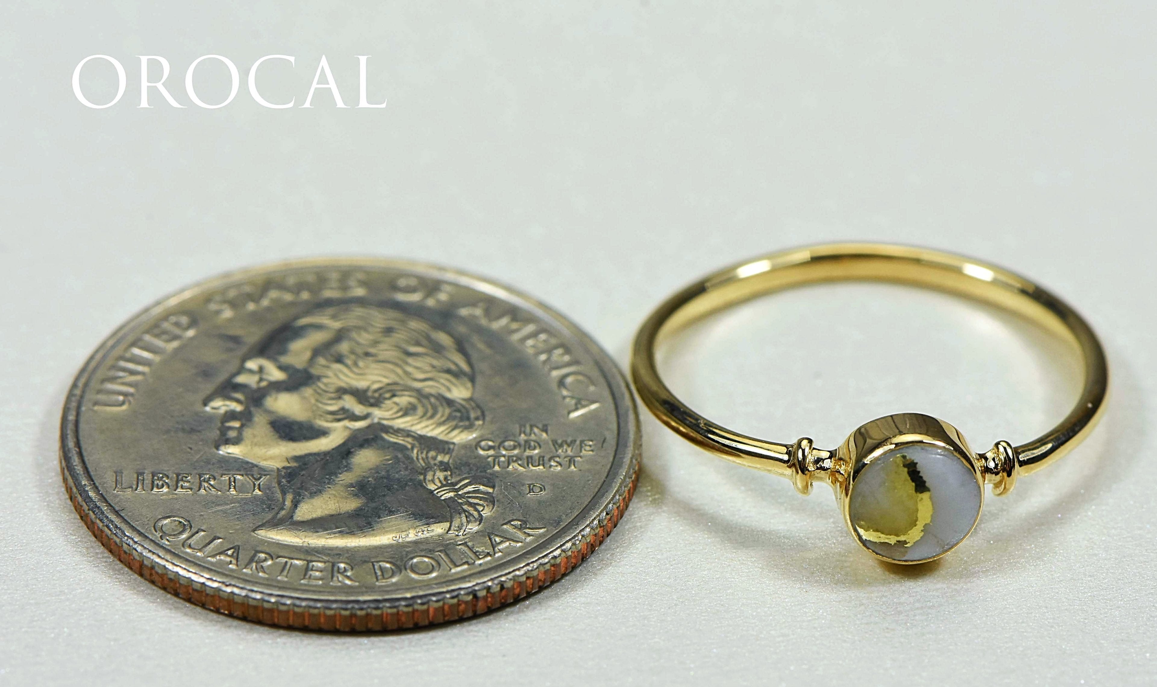 Gold Quartz Ring "Orocal" RL680Q Genuine Hand Crafted Jewelry - 14K Gold Casting
