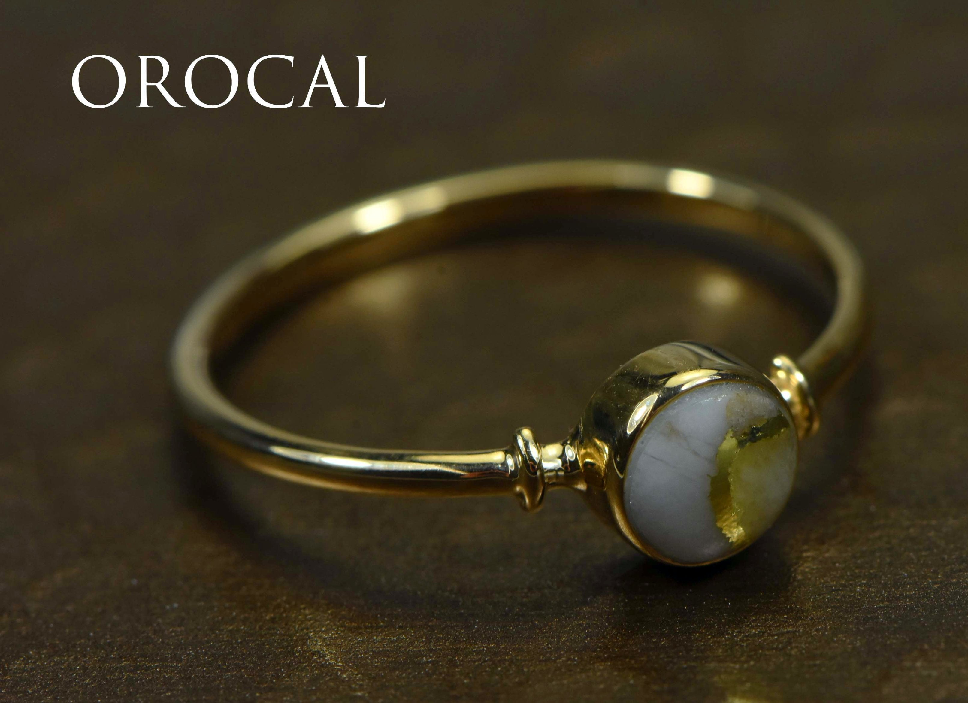 Gold Quartz Ring "Orocal" RL680Q Genuine Hand Crafted Jewelry - 14K Gold Casting