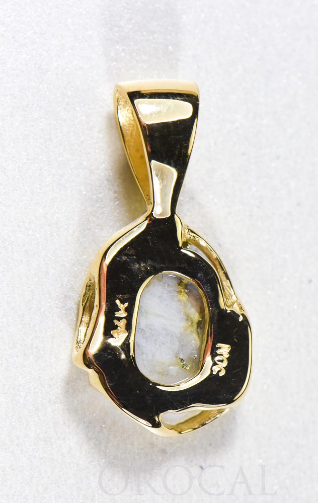 Gold Quartz Pendant  "Orocal" PRL232Q Genuine Hand Crafted Jewelry - 14K Gold Yellow Gold Casting