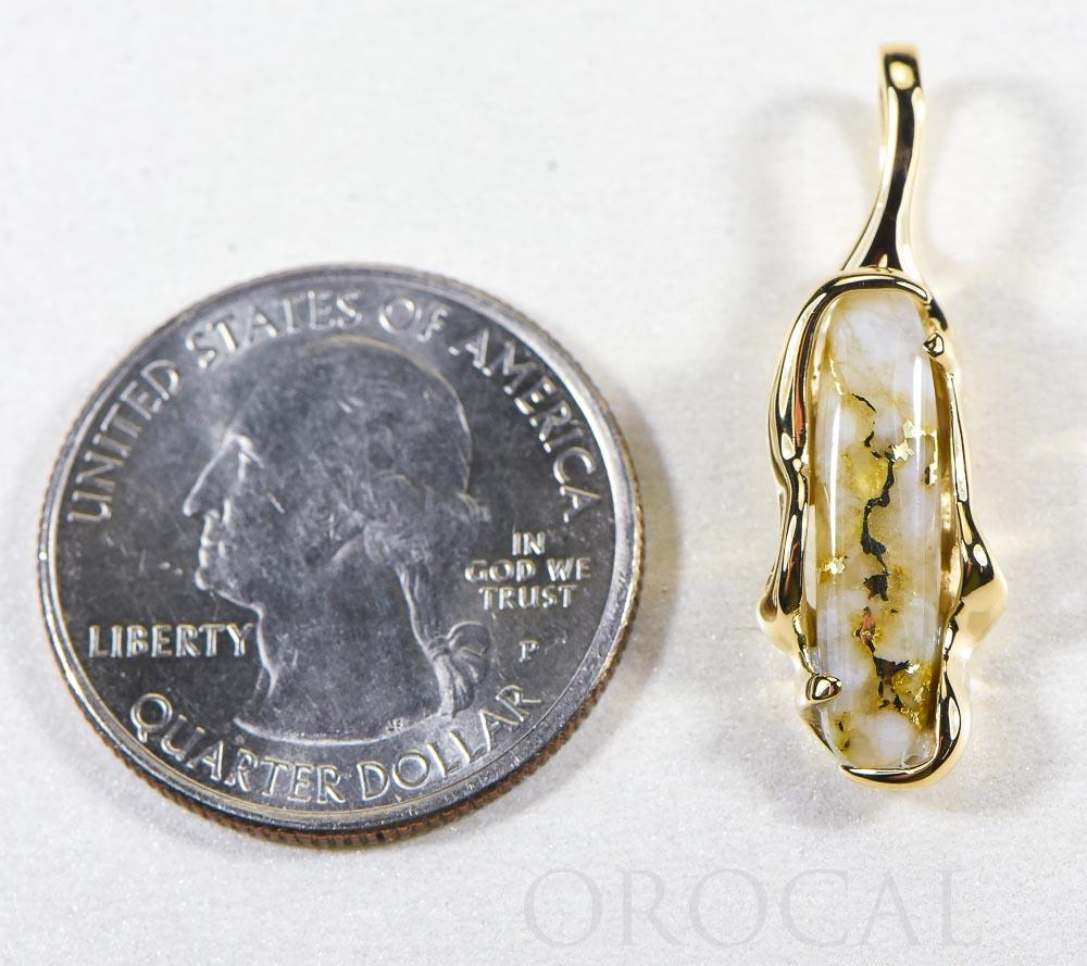 Gold Quartz Pendant  "Orocal" PRL999Q Genuine Hand Crafted Jewelry - 14K Gold Yellow Gold Casting