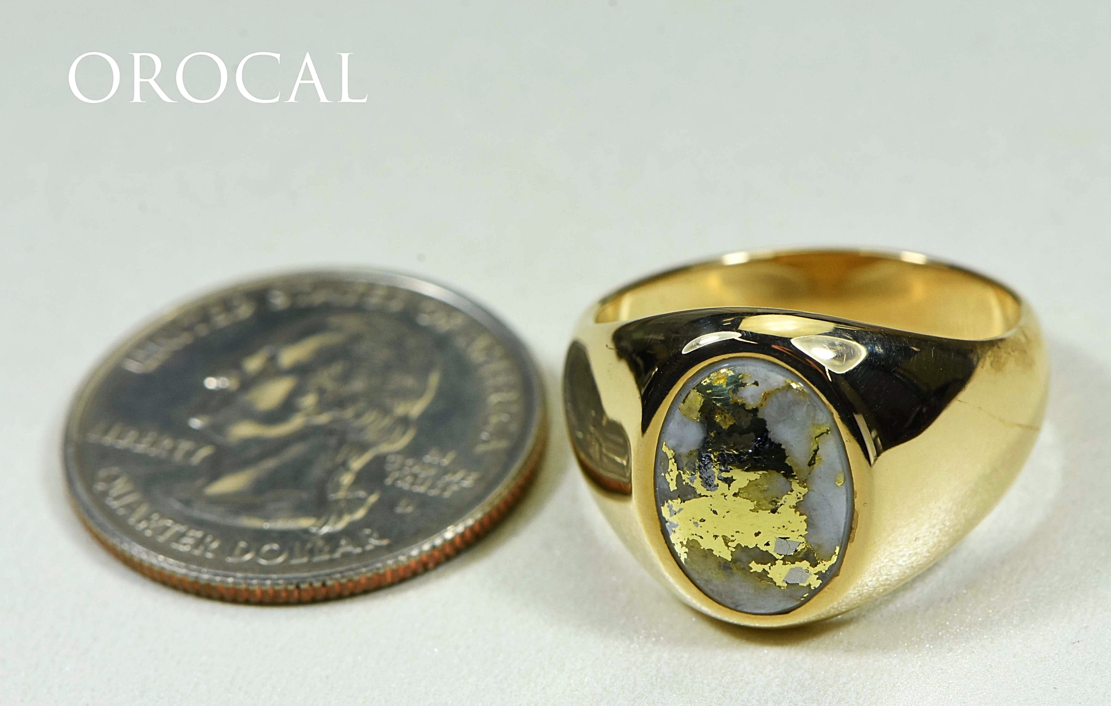 Gold Quartz Ring "Orocal" RM595XNQ Genuine Hand Crafted Jewelry - 14K Gold Casting
