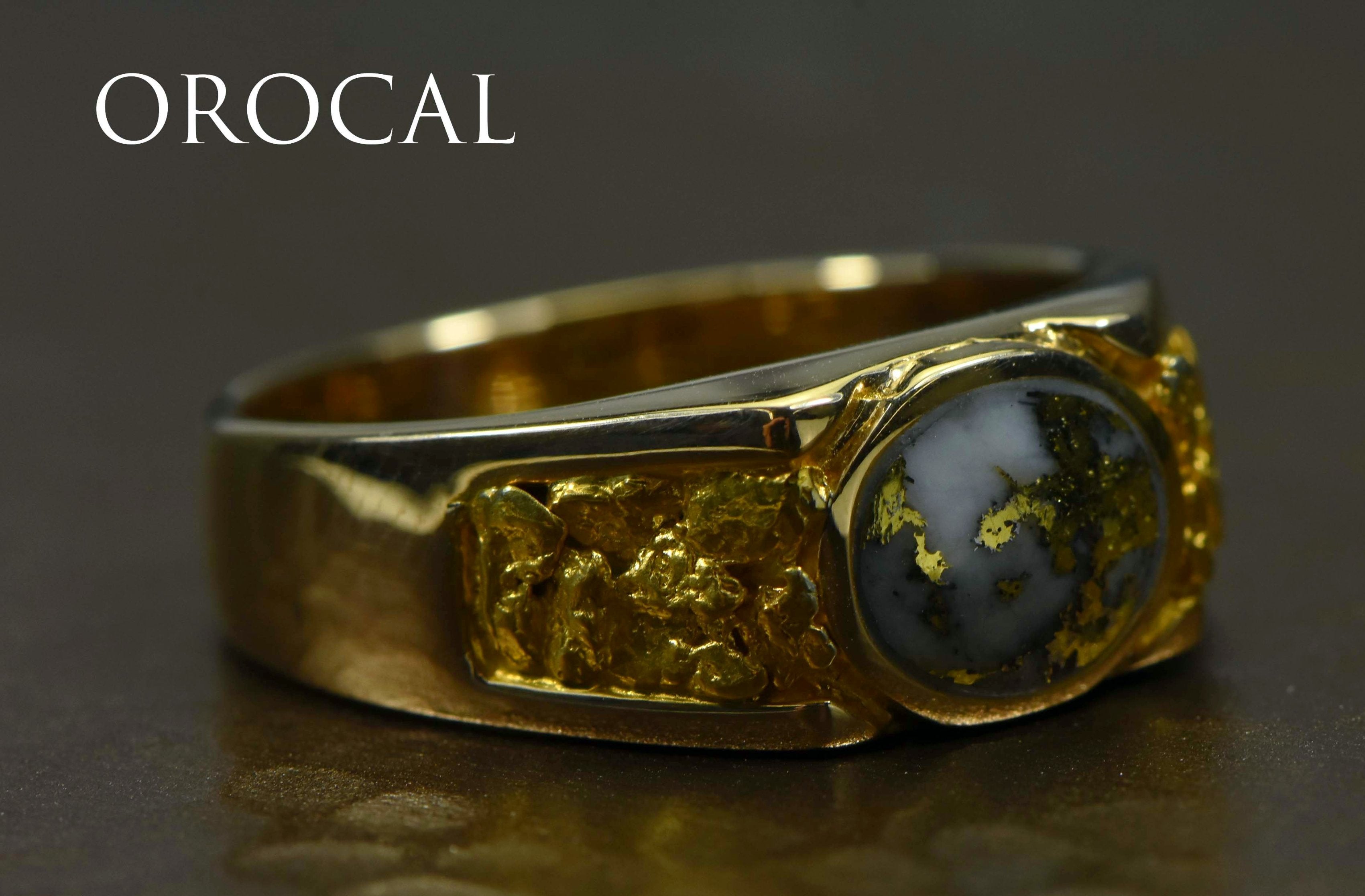 Gold Quartz Ring "Orocal" RM73Q Genuine Hand Crafted Jewelry - 14K Gold Casting