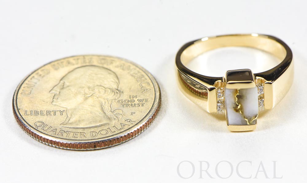 Gold Quartz Ring "Orocal" RLDL50D12Q Genuine Hand Crafted Jewelry - 14K Gold Casting