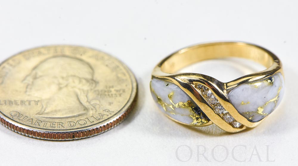 Gold Quartz Ring "Orocal" RL782D15Q Genuine Hand Crafted Jewelry - 14K Gold Casting