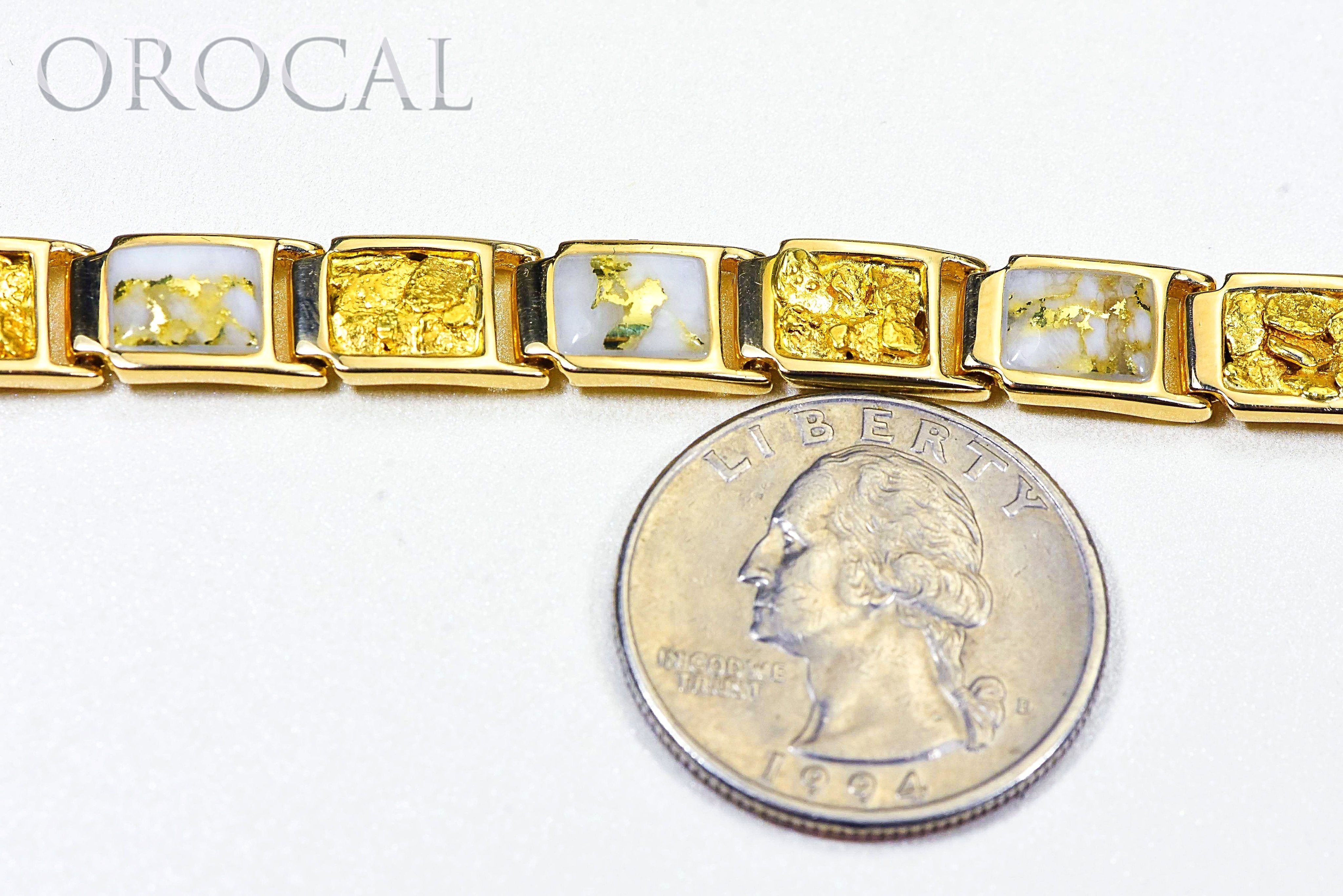 Gold Quartz Bracelet "Orocal" B8MM7N7Q Genuine Hand Crafted Jewelry - 14K Gold Casting