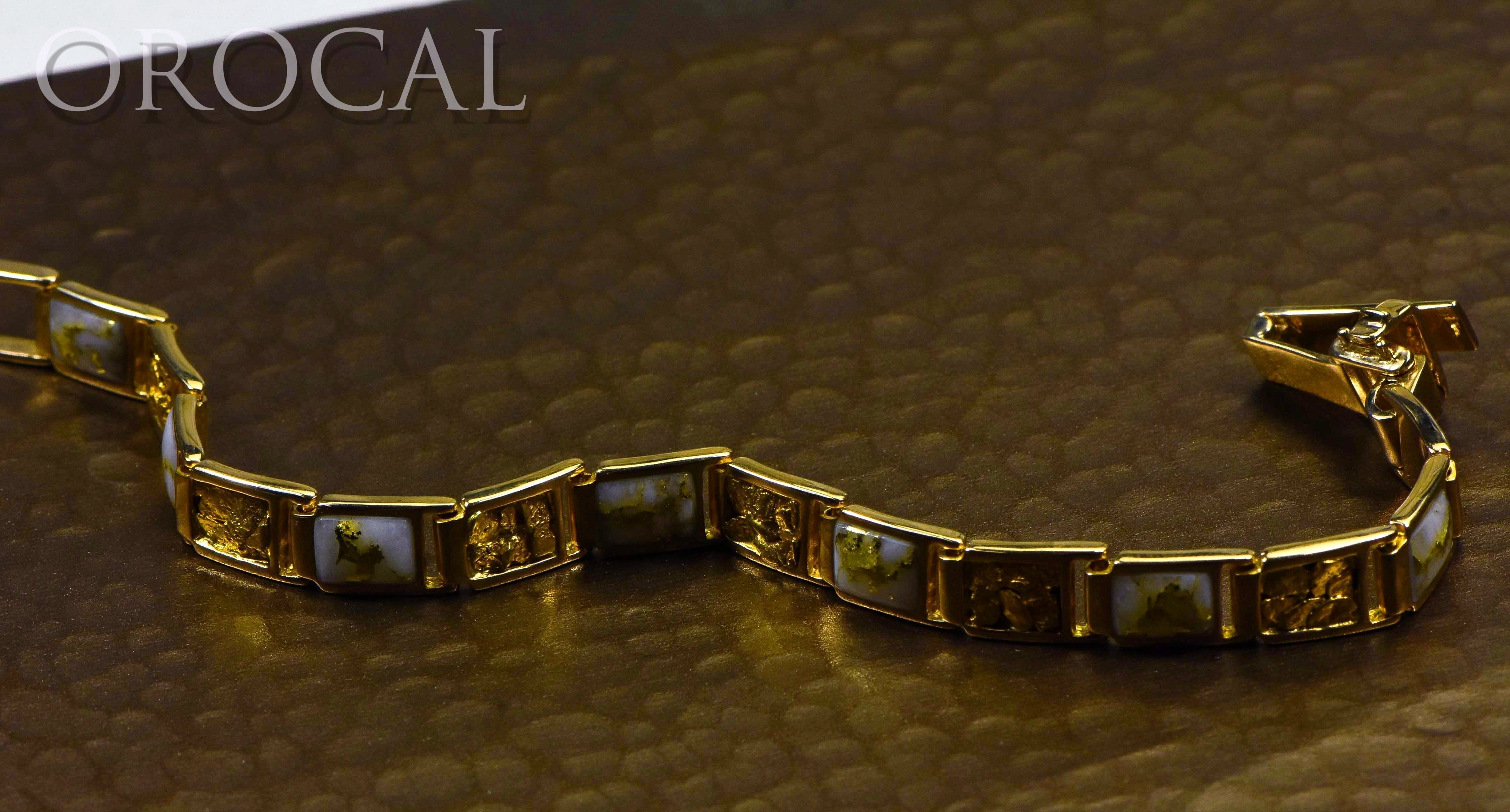 Gold Quartz Bracelet "Orocal" B8MM7N7Q Genuine Hand Crafted Jewelry - 14K Gold Casting