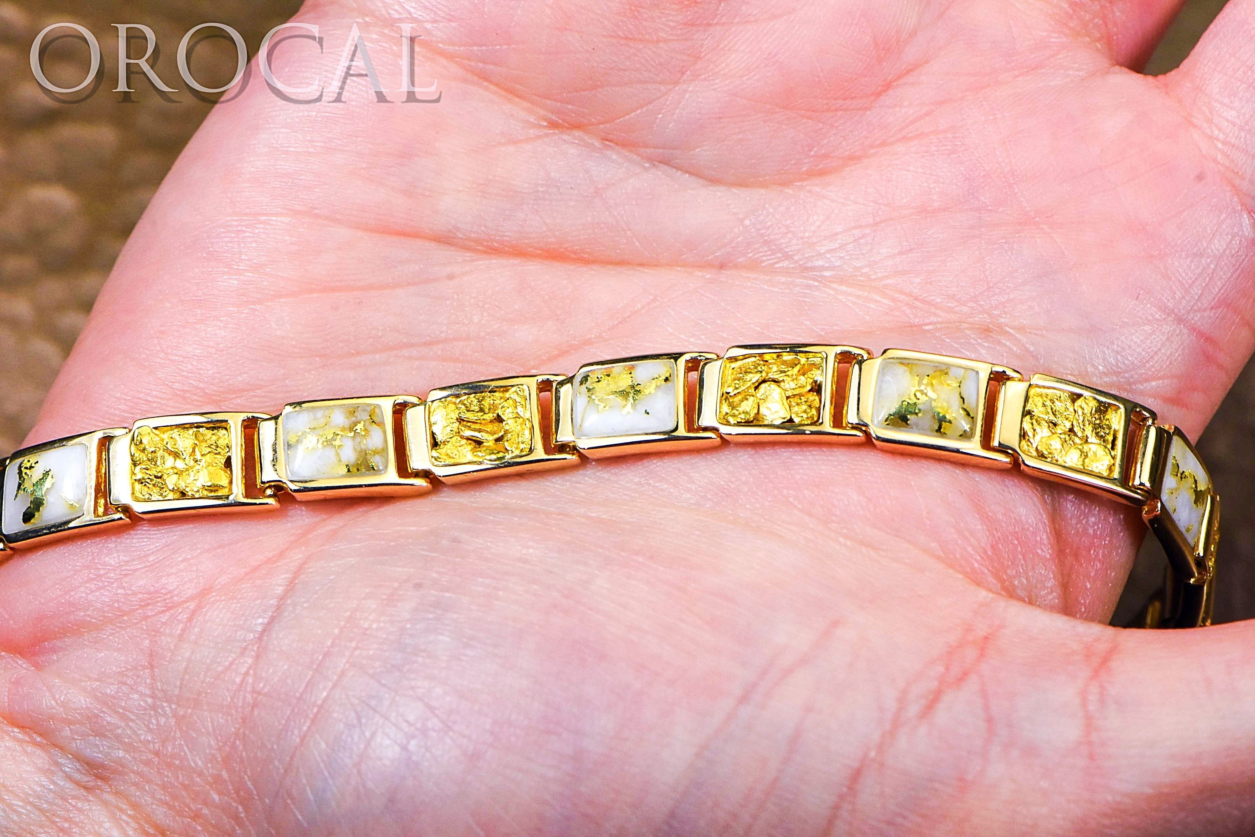 Gold Quartz Bracelet "Orocal" B8MM7N7Q Genuine Hand Crafted Jewelry - 14K Gold Casting