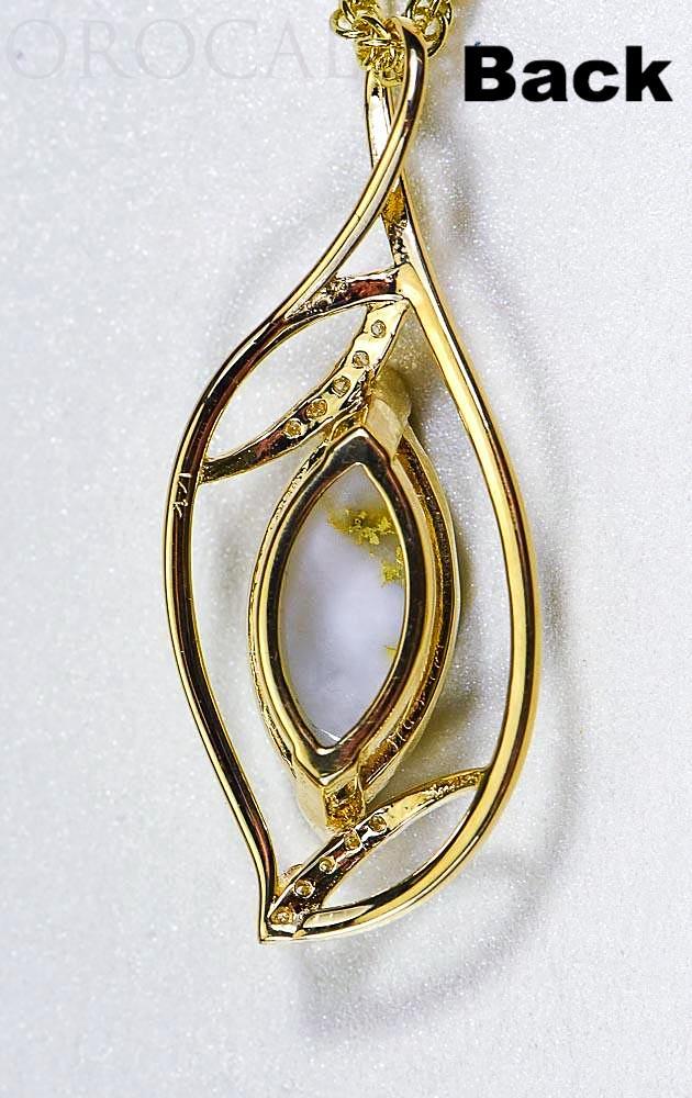 Gold Quartz Pendant "Orocal" PN1127DQ Genuine Hand Crafted Jewelry - 14K Gold Yellow Gold Casting