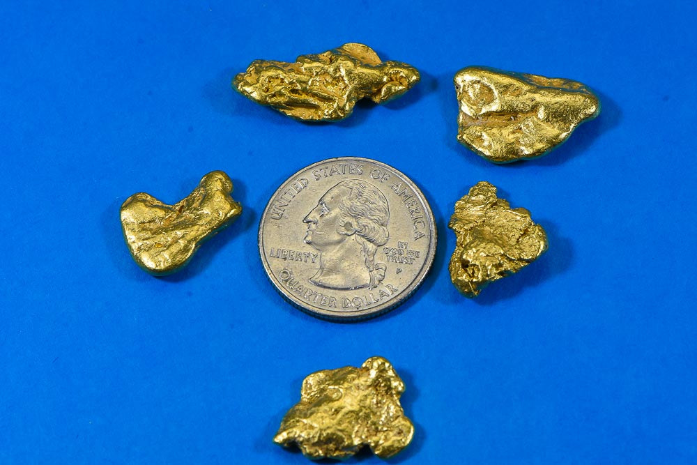 Alaskan BC Natural Gold Nugget 50 Gram lot of 5-10 gram Nuggets Genuine B&C