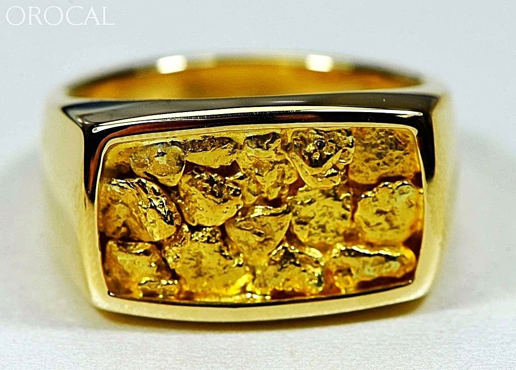 Gold Nugget Mens Ring Orocal Rm1109N Genuine Hand Crafted Jewelry - 14K Casting