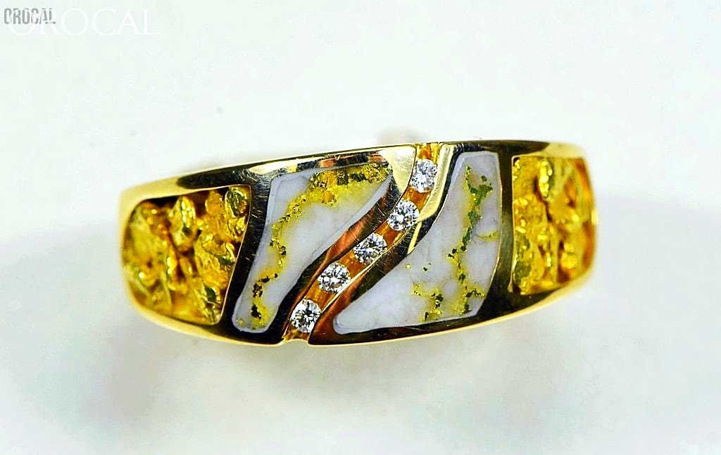 Gold Nugget/quartz Mens Ring Orocal Rm731D14Nq Genuine Hand Crafted Jewelry - 14K Casting Nugget