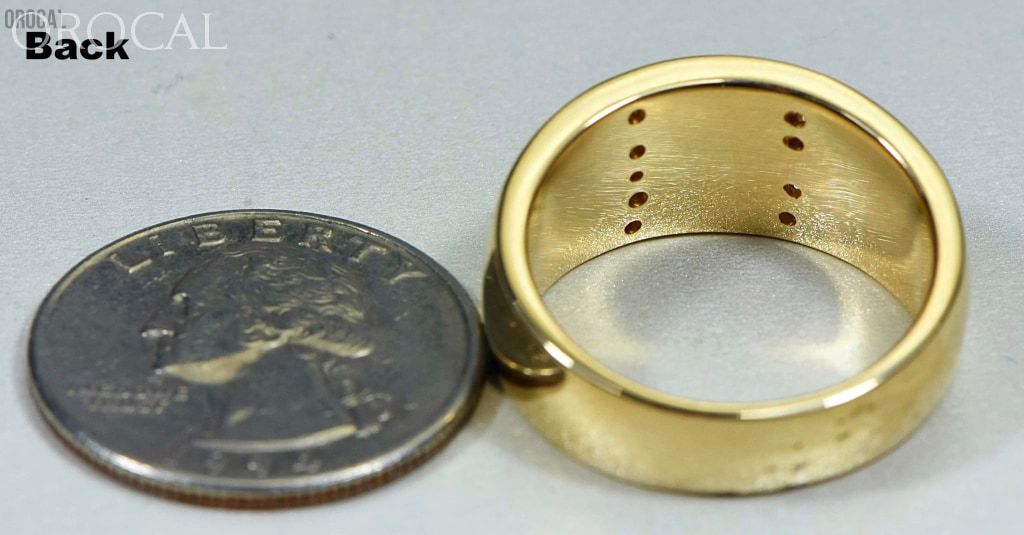 Gold Nugget/quartz Mens Ring Orocal Rm732Ldnq Genuine Hand Crafted Jewelry - 14K Casting Nugget