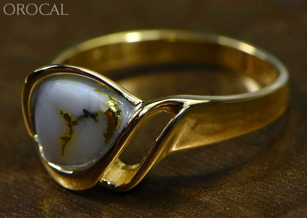 Gold Quartz Ring Orocal Rl587Q Genuine Hand Crafted Jewelry - 14K Casting