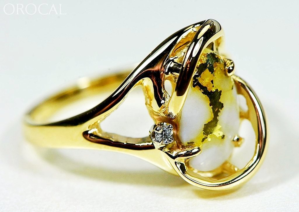 Gold Quartz Ring Orocal Rl784Sdq Genuine Hand Crafted Jewelry - 14K Casting