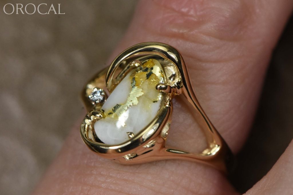 Gold Quartz Ring Orocal Rl784Sdq Genuine Hand Crafted Jewelry - 14K Casting