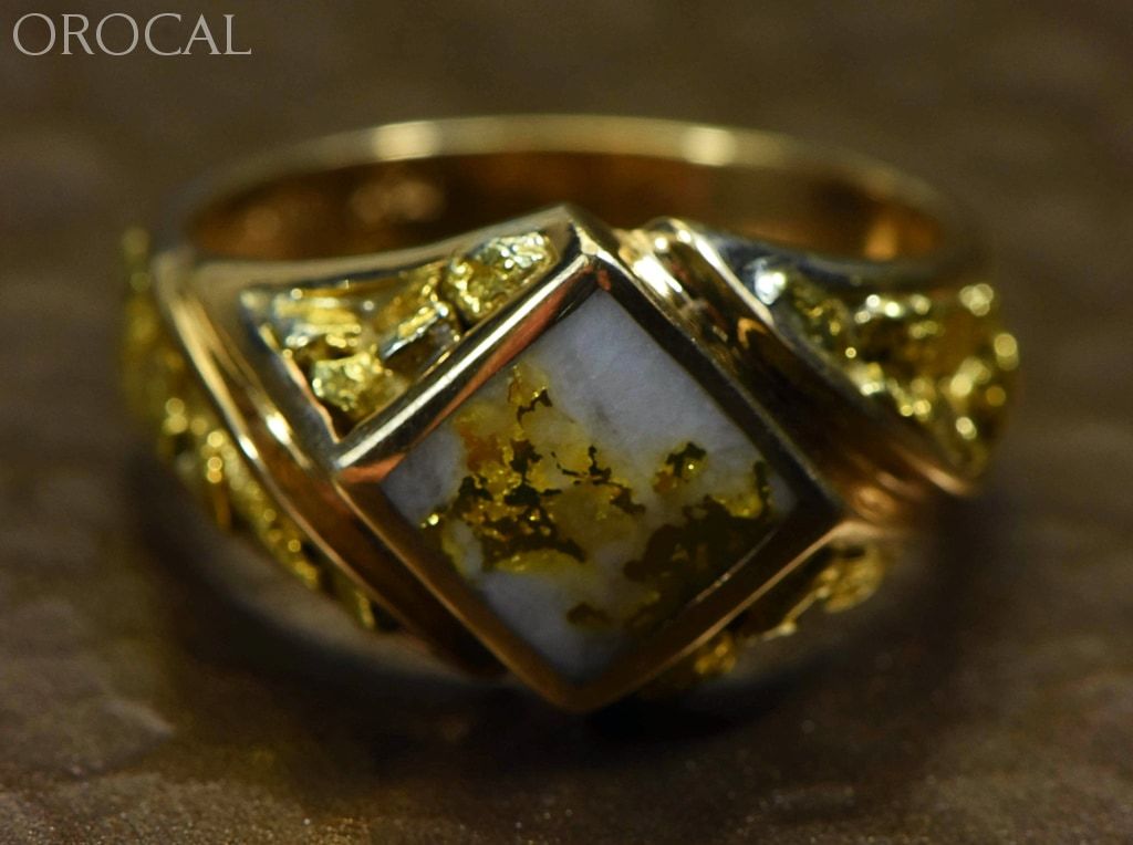 Gold Quartz Ring Orocal Rm1083Nq Genuine Hand Crafted Jewelry - 14K Casting