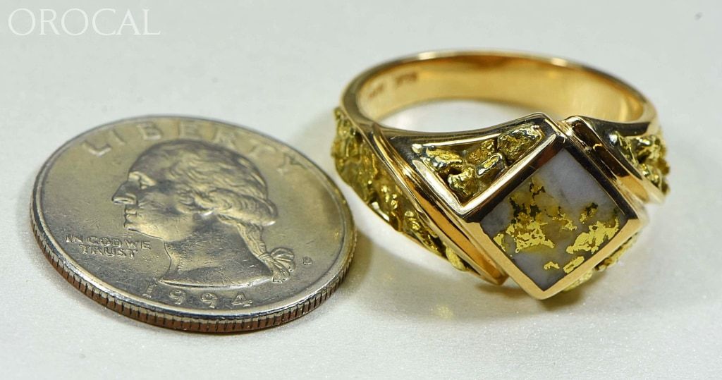 Gold Quartz Ring Orocal Rm1083Nq Genuine Hand Crafted Jewelry - 14K Casting