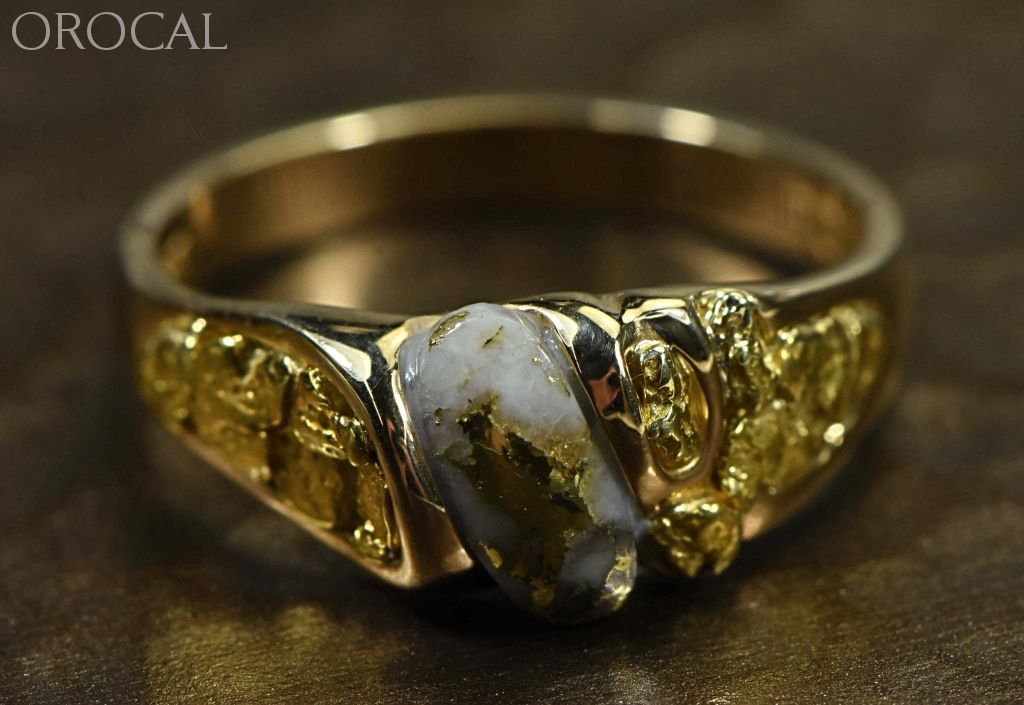 Gold Quartz Ring Orocal Rm487Q Genuine Hand Crafted Jewelry - 14K Casting