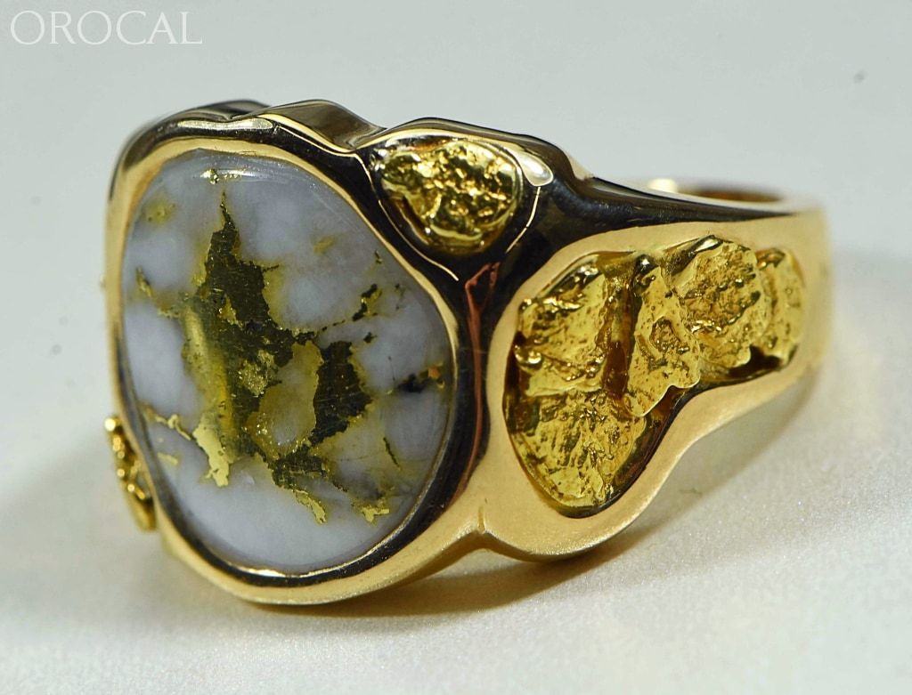 Gold Quartz Ring Orocal Rm518Q Genuine Hand Crafted Jewelry - 14K Casting