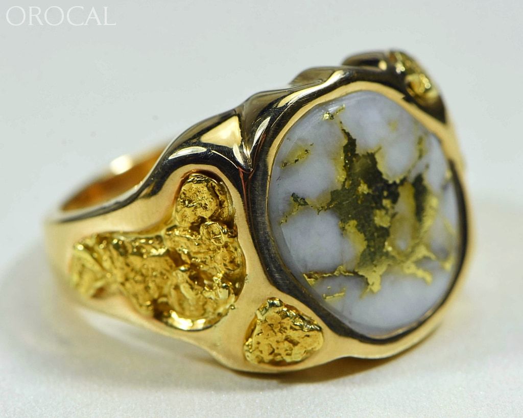 Gold Quartz Ring Orocal Rm518Q Genuine Hand Crafted Jewelry - 14K Casting