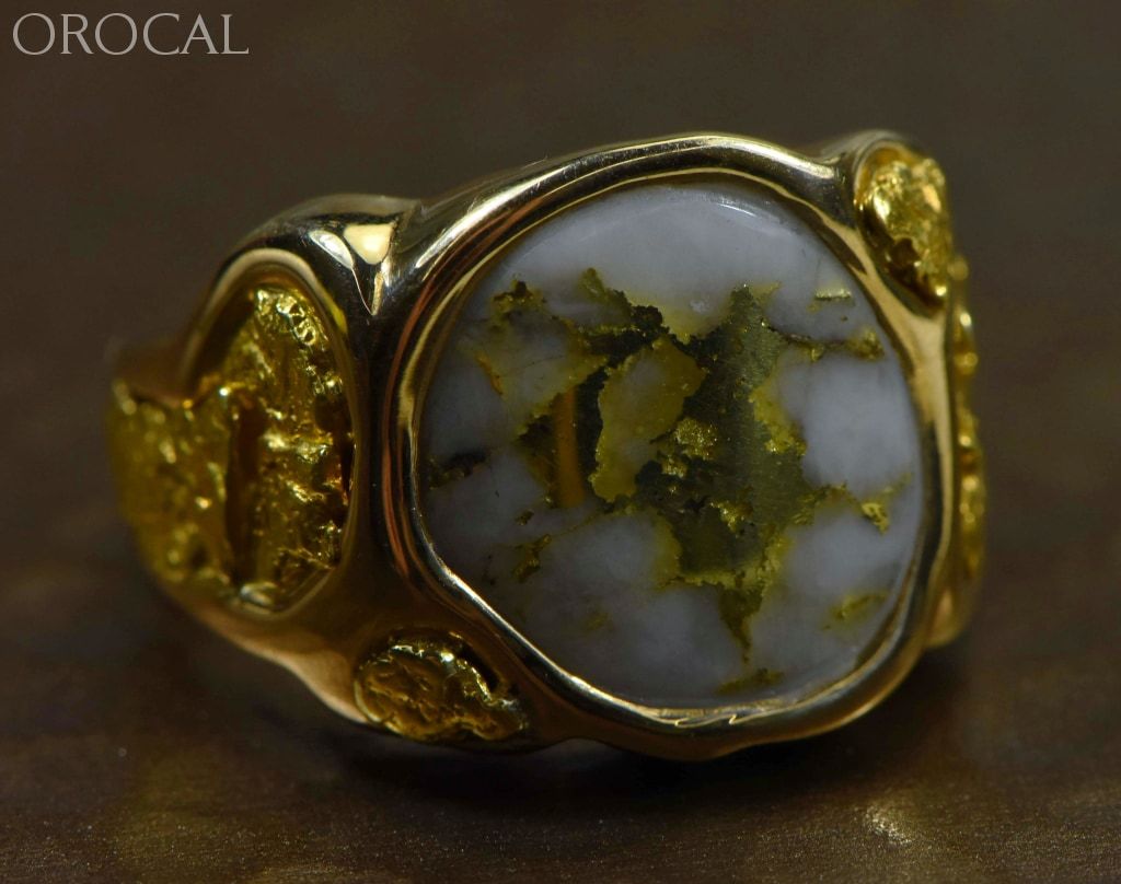 Gold Quartz Ring Orocal Rm518Q Genuine Hand Crafted Jewelry - 14K Casting