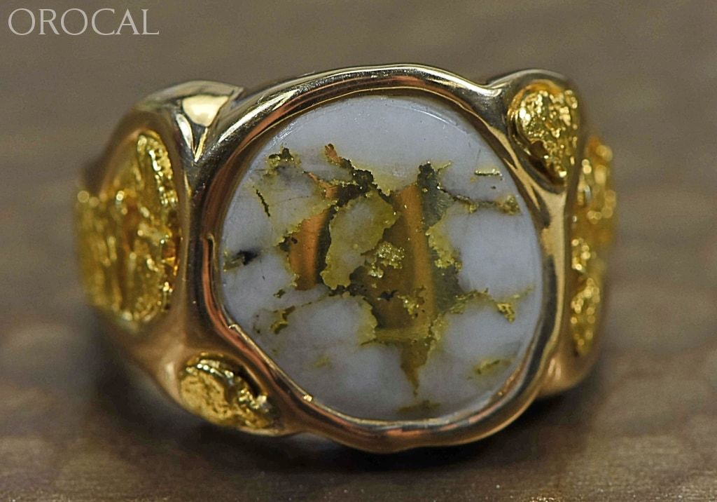 Gold Quartz Ring Orocal Rm518Q Genuine Hand Crafted Jewelry - 14K Casting