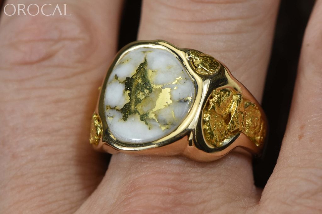Gold Quartz Ring Orocal Rm518Q Genuine Hand Crafted Jewelry - 14K Casting