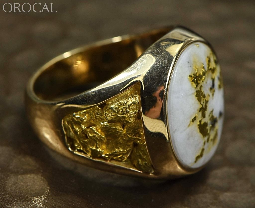 Gold Quartz Ring Orocal Rm552Q Genuine Hand Crafted Jewelry - 14K Casting