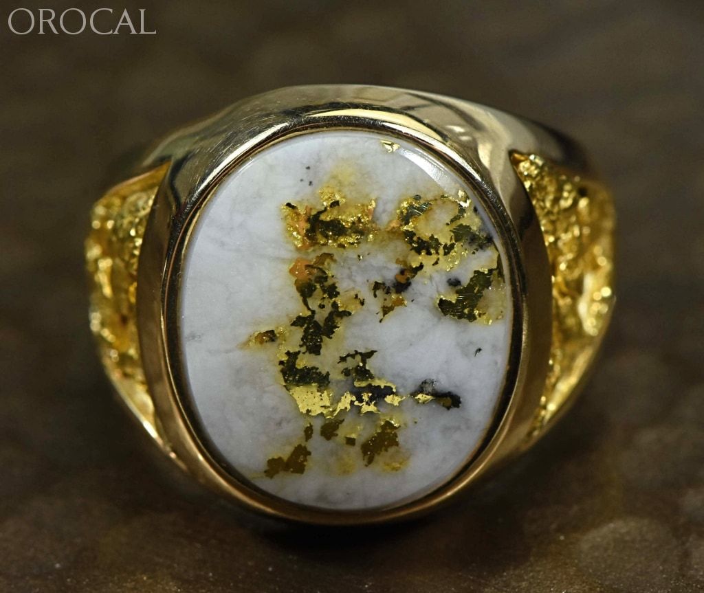 Gold Quartz Ring Orocal Rm552Q Genuine Hand Crafted Jewelry - 14K Casting