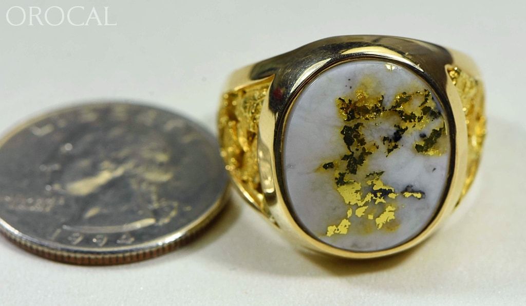Gold Quartz Ring Orocal Rm552Q Genuine Hand Crafted Jewelry - 14K Casting