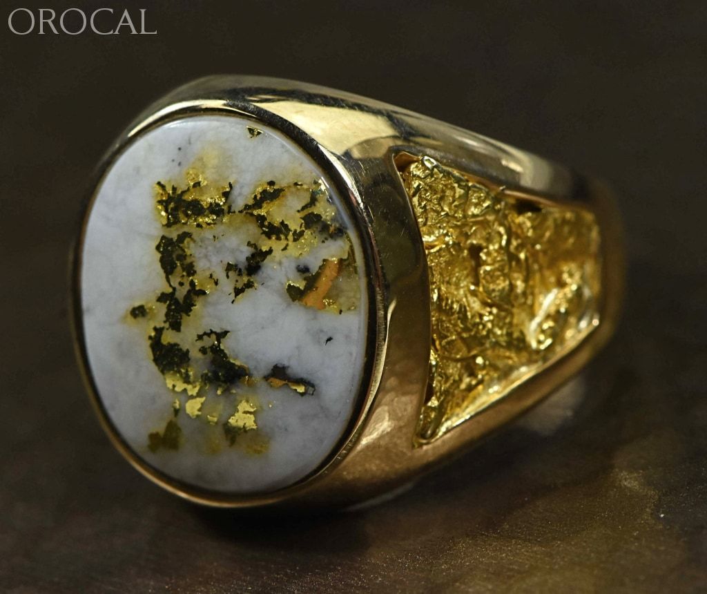 Gold Quartz Ring Orocal Rm552Q Genuine Hand Crafted Jewelry - 14K Casting