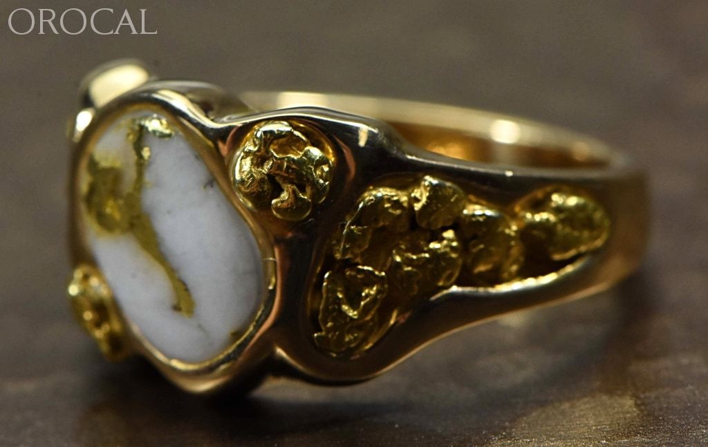 Gold Quartz Ring Orocal Rm654Q Genuine Hand Crafted Jewelry - 14K Casting