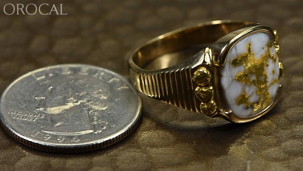 Gold Quartz Ring Orocal Rm794Nq Genuine Hand Crafted Jewelry - 14K Casting