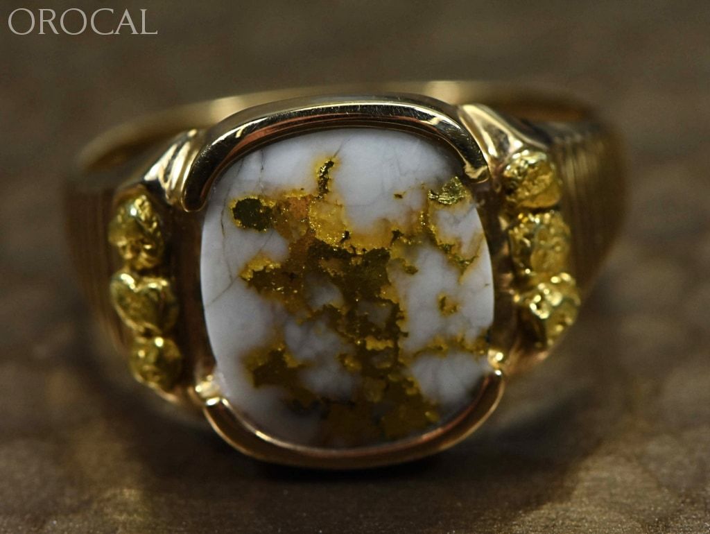 Gold Quartz Ring Orocal Rm794Nq Genuine Hand Crafted Jewelry - 14K Casting