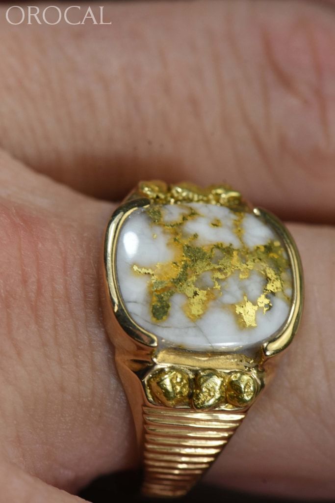 Gold Quartz Ring Orocal Rm794Nq Genuine Hand Crafted Jewelry - 14K Casting