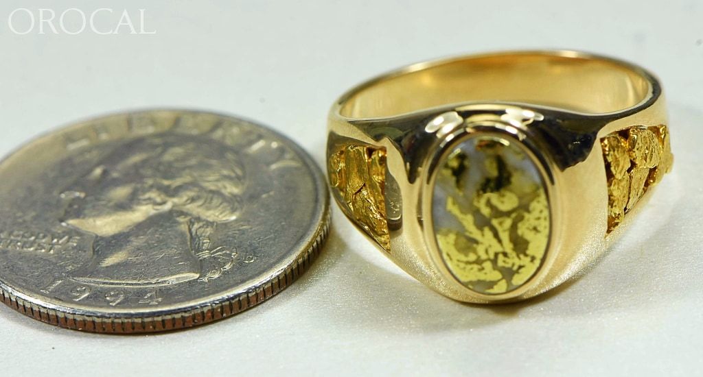 Gold Quartz Ring Orocal Rm803Q Genuine Hand Crafted Jewelry - 14K Casting