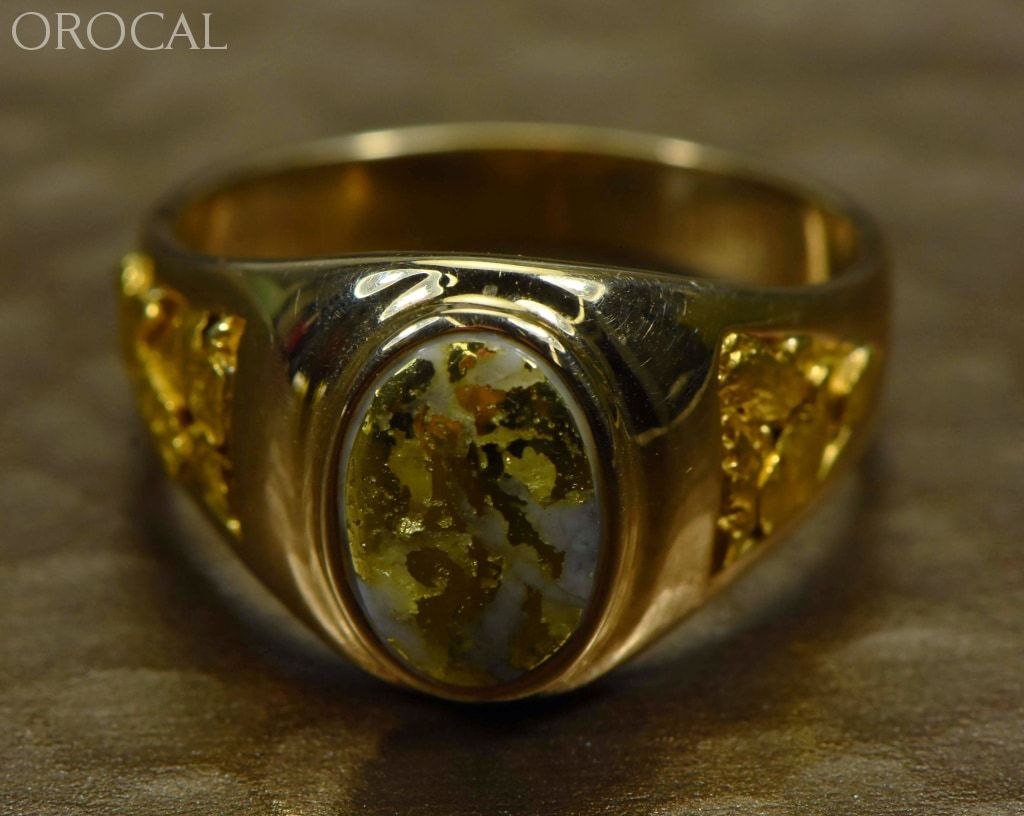 Gold Quartz Ring Orocal Rm803Q Genuine Hand Crafted Jewelry - 14K Casting