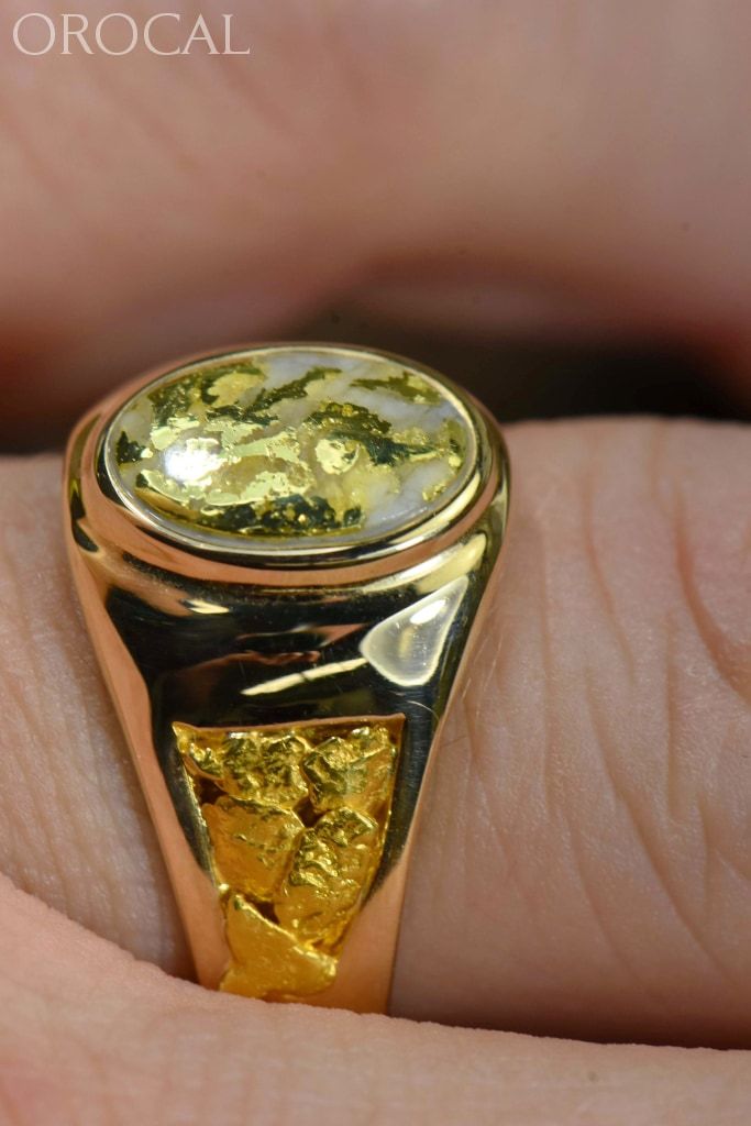 Gold Quartz Ring Orocal Rm803Q Genuine Hand Crafted Jewelry - 14K Casting