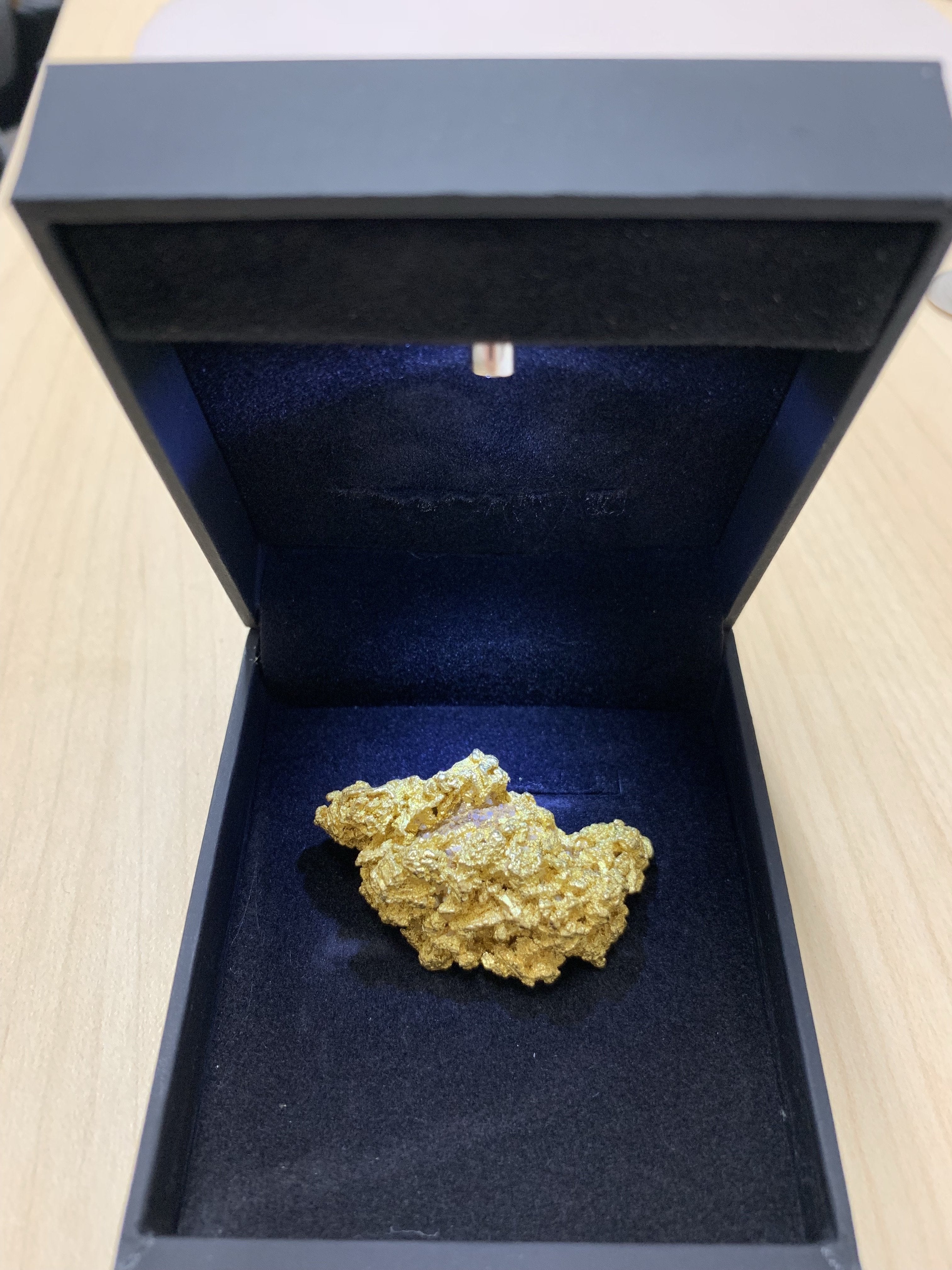 Personalized Australian Gold Nugget Story & Appraisal Light Up Collectors Box Aussie Nuggets Over 50