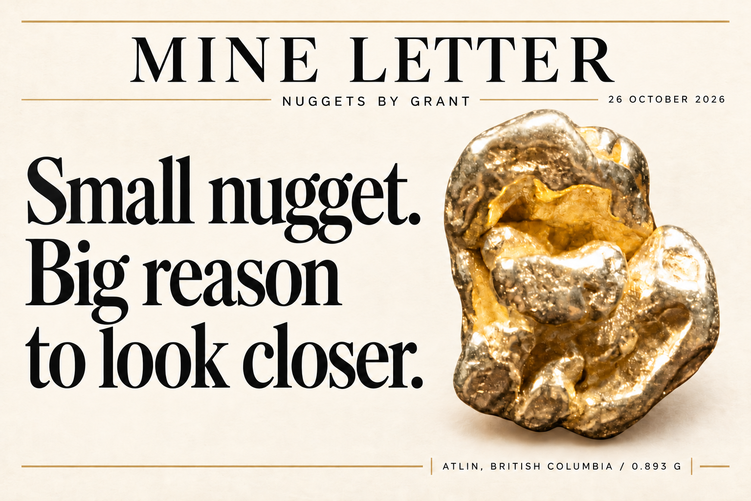Small nugget. Big reason to look closer. | Mine Letter