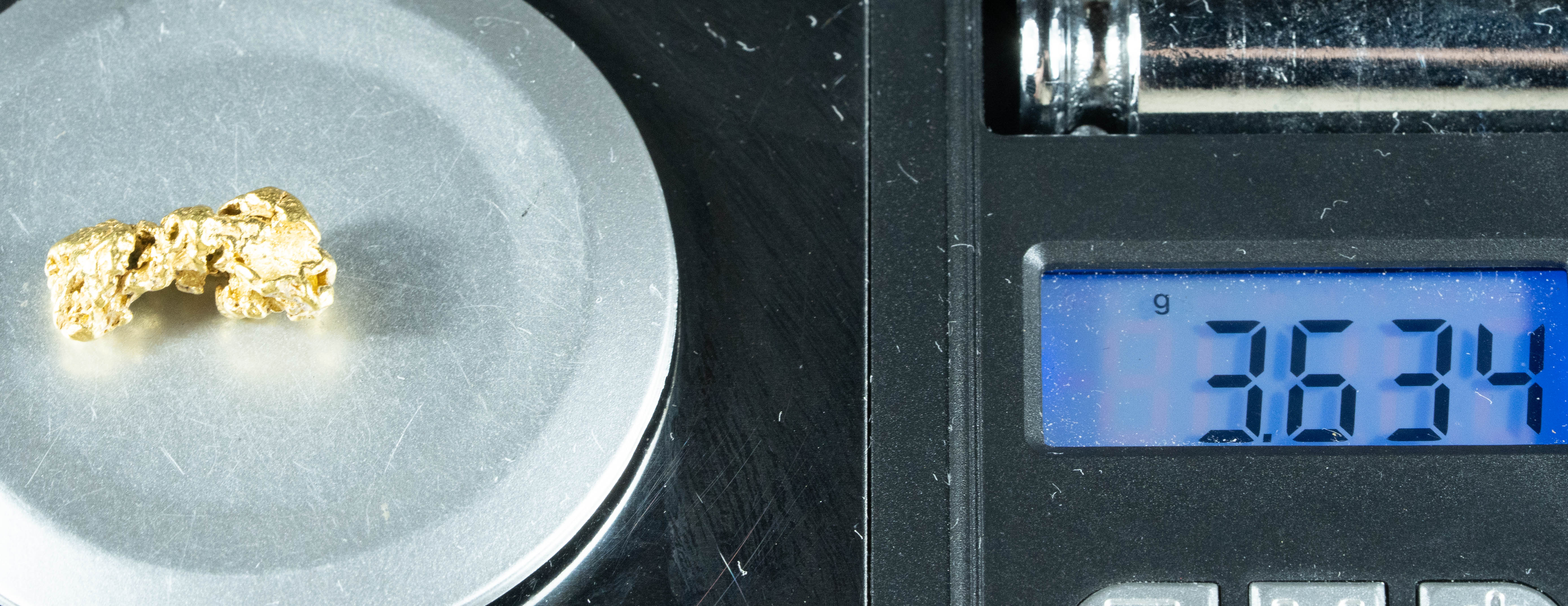 #250 Alaskan BC Natural Gold Nugget 3.63 Grams Genuine