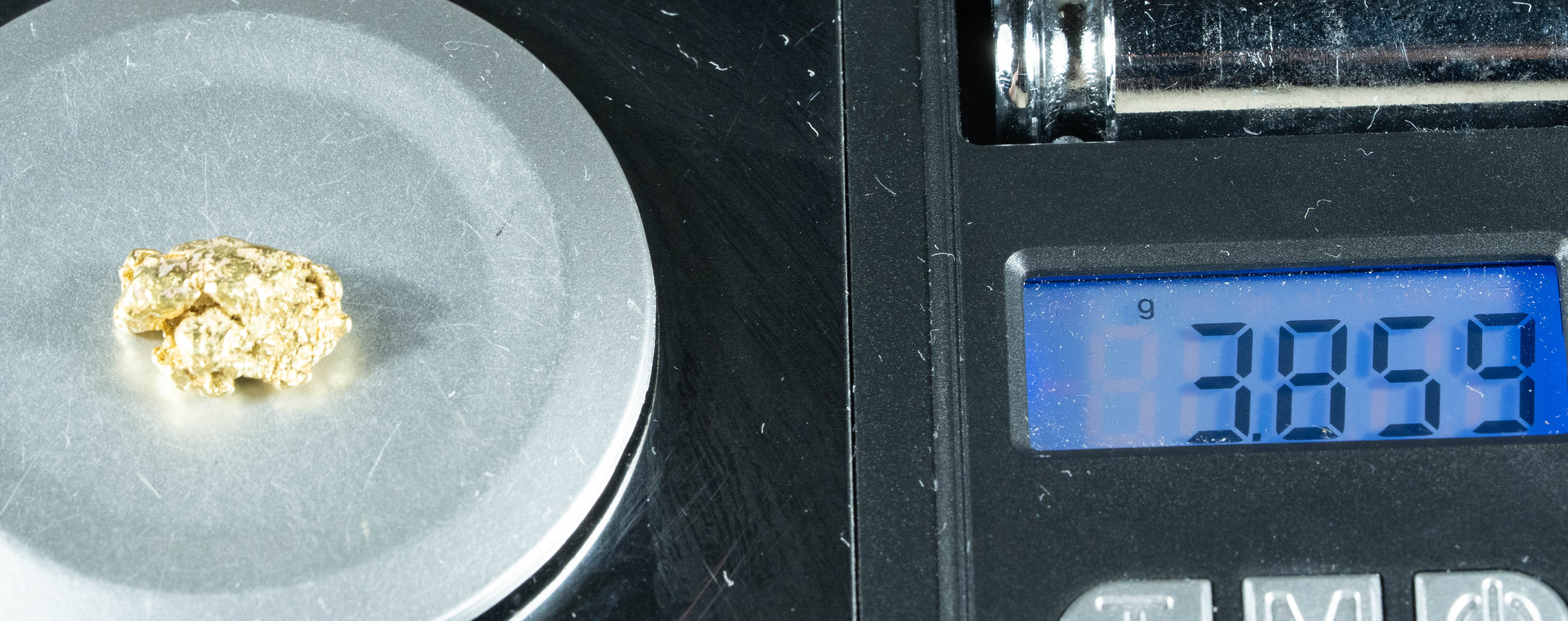 #255 Alaskan BC Natural Gold Nugget 3.85 Grams Genuine