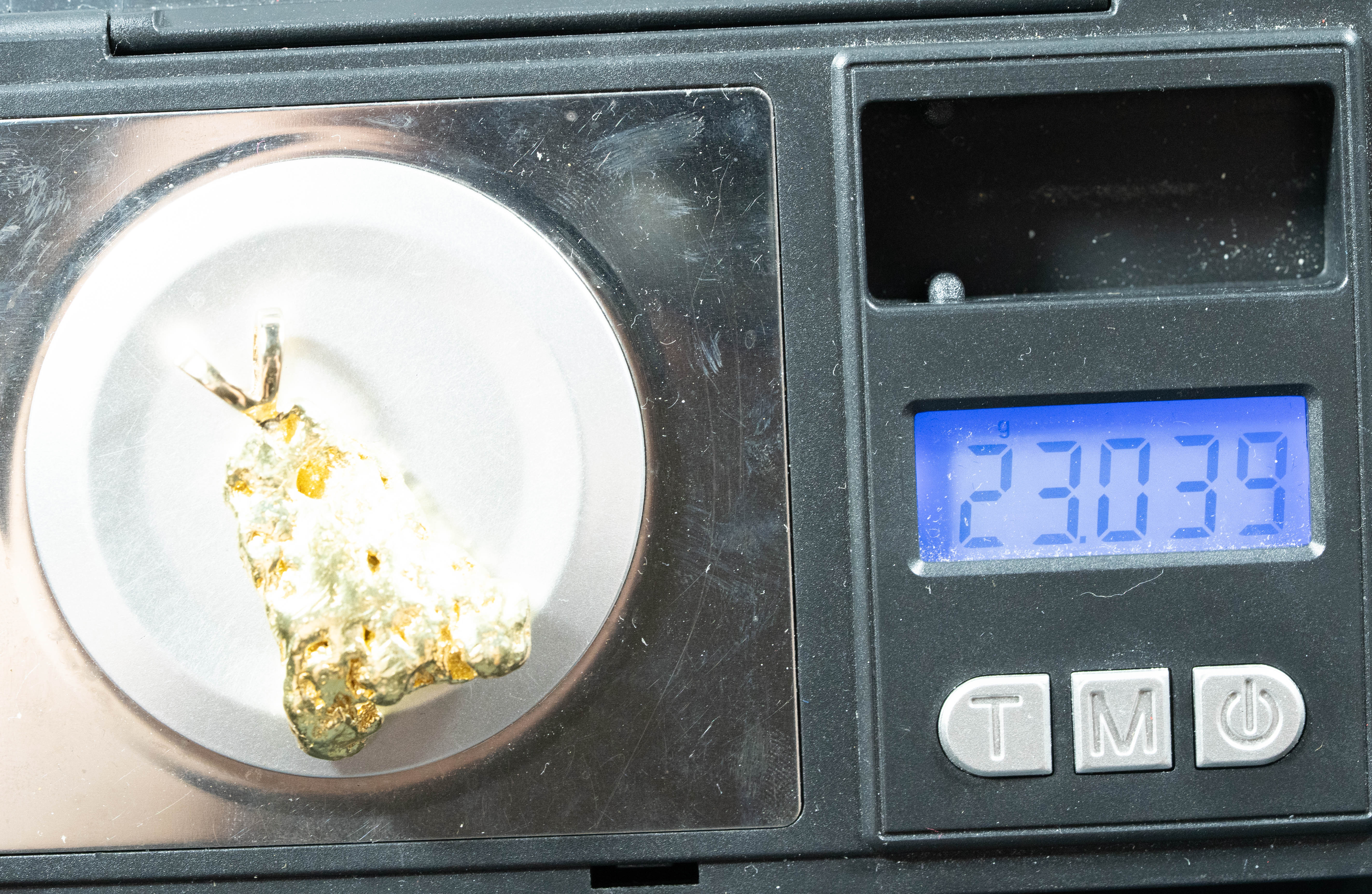 #609 Alaskan-Yukon BC Natural Gold Nugget Pendant 23.03 Grams Authentic